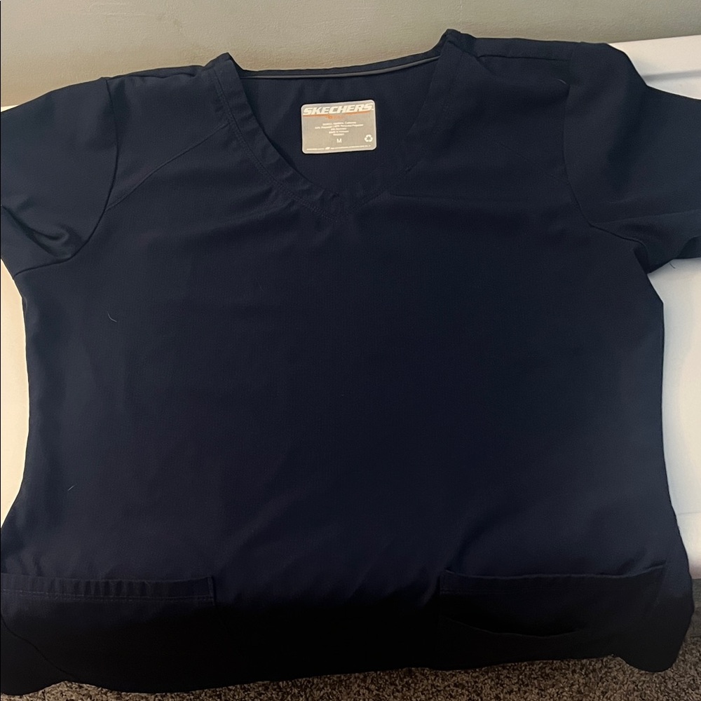 Skechers Navy Blue V-Neck scrub Top